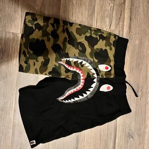 Bape Camo and Black Shark Athletic Shorts